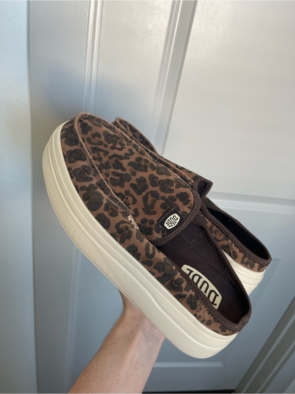 Hey Dude Brown Leopard Slip-On Shoes - Picture 2 of 4